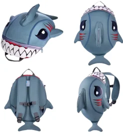 Børn Crazy Safety Børnehavetaske - Shark - Grå