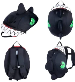 Børn Crazy Safety Børnehavetaske - Dragon - Sort