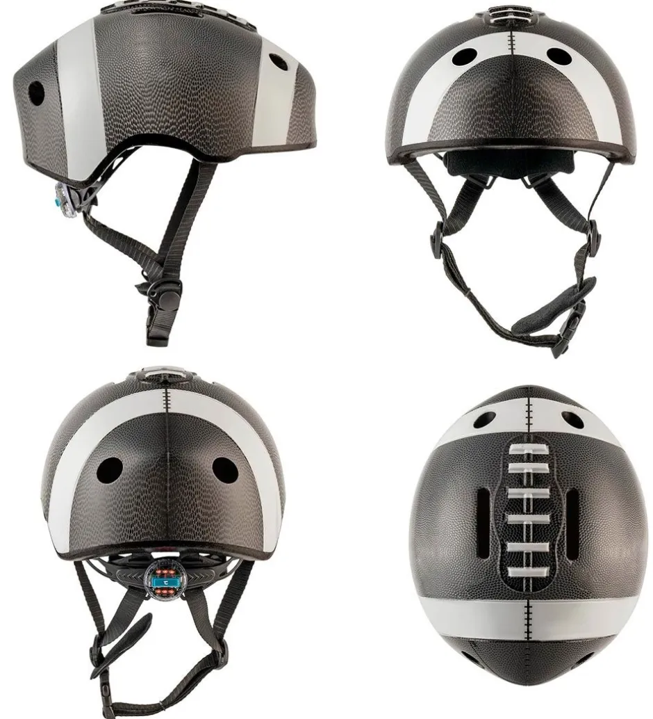 Crazy Safety Cykelhjelm m. Lys - Football - Sort