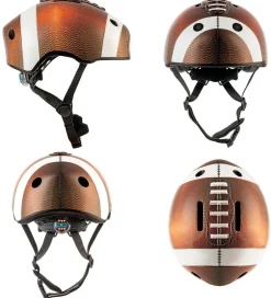 Cykelhjelme|Cykelhjelme*Crazy Safety Cykelhjelm m. Lys - Football - Brun