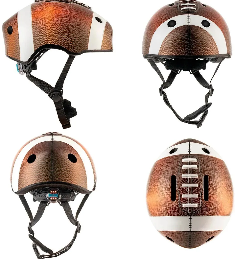 Cykelhjelme|Cykelhjelme*Crazy Safety Cykelhjelm m. Lys - Football - Brun