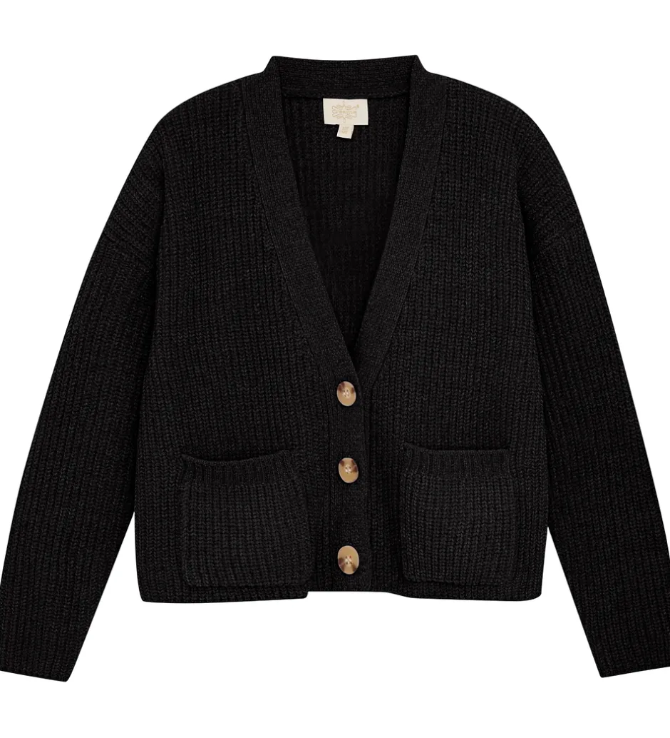 Børn Creamie Cardigan - Strik - Sort