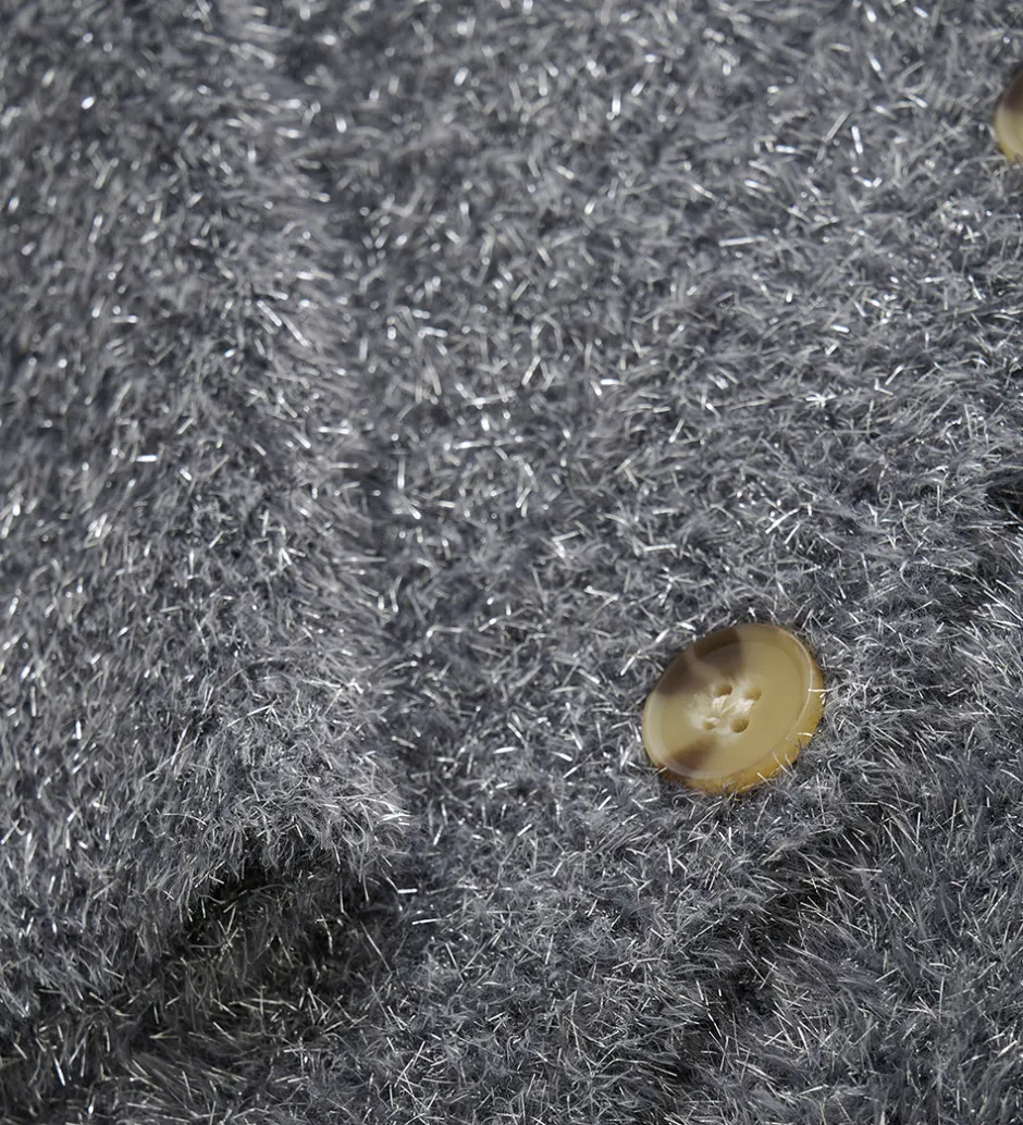 Striktrøjer*Creamie Cardigan - Strik - Glitter - Iron Gate