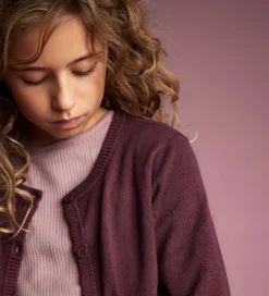 Børn Creamie Cardigan - Viskose/Nylon - Pointelle - Vineyard Wine