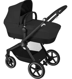 Klapvogne*Cybex Klapvogn/Barnevogn - Eos Lux - 2-i-1 - Moon Black