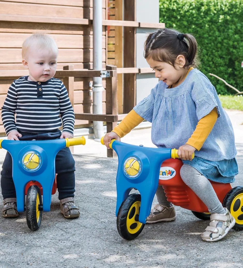 Løbecykler*Dantoy Motorcykel m. Plastikhjul - 58,5 cm - Rød/Blå/Gul