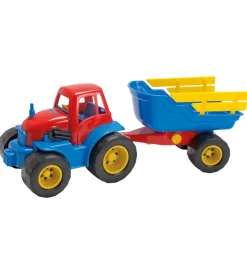 Traktorer*Dantoy Traktor m. Anhænger - 41 cm - Rød/Blå