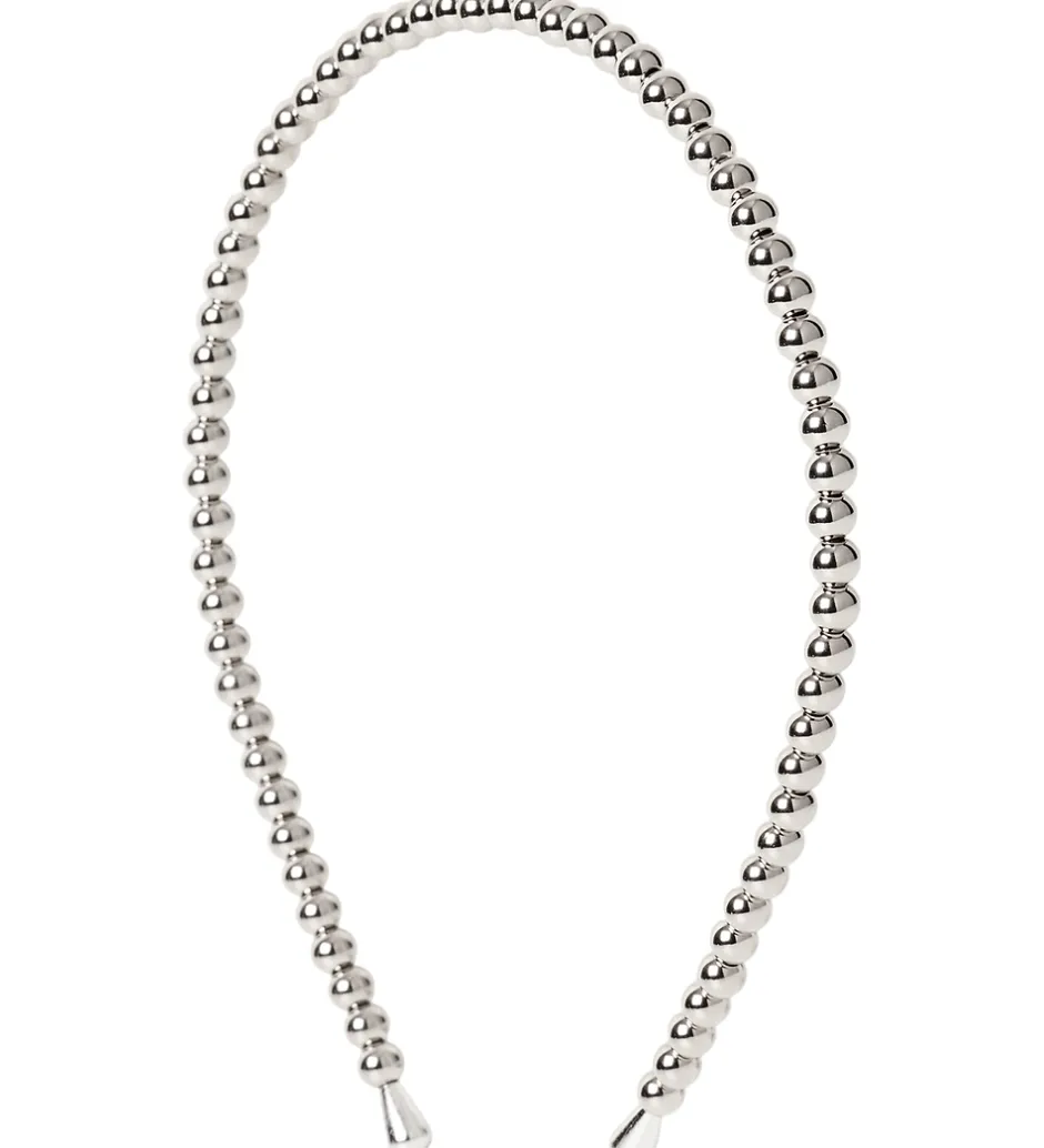 DAY ET Hårbøjle - Beaded Chrome Slim Hair - Silver
