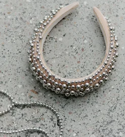 Hårpynt*DAY ET Hårbøjle - Beaded Chrome Hair Band - Silver