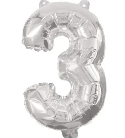 Festartikler*Decorata Party Foileballon - 95 cm - No 3 - Sølv
