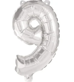 Festartikler*Decorata Party Foileballon - 95 cm - No 9 - Sølv