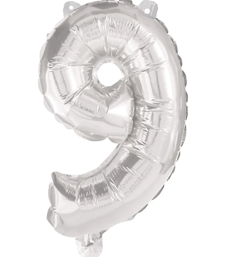 Festartikler*Decorata Party Foileballon - 95 cm - No 9 - Sølv