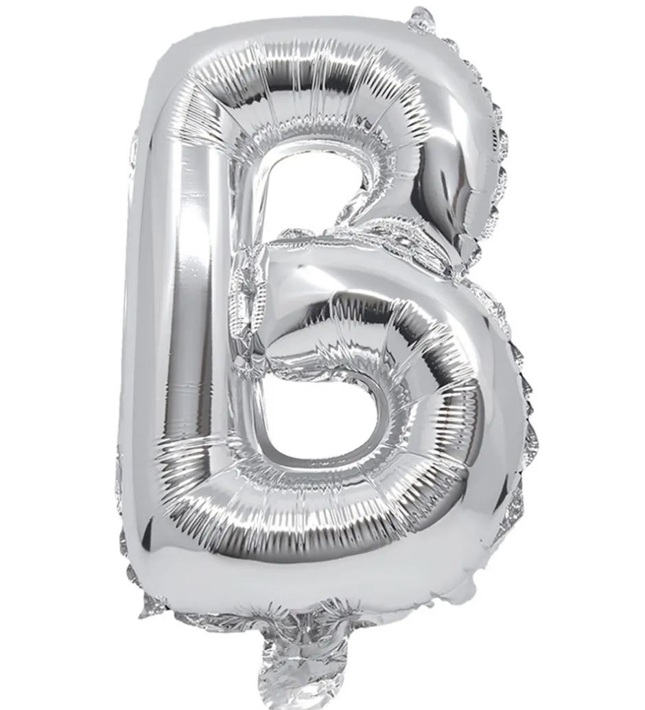 Festartikler*Decorata Party Foileballon - 34 cm - B - Sølv
