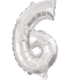 Festartikler*Decorata Party Foileballon - 95 cm - No 6 - Sølv