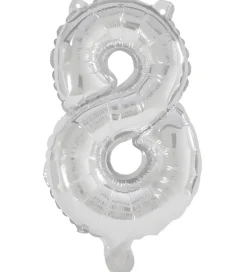 Festartikler*Decorata Party Foileballon - 95 cm - No 8 - Sølv