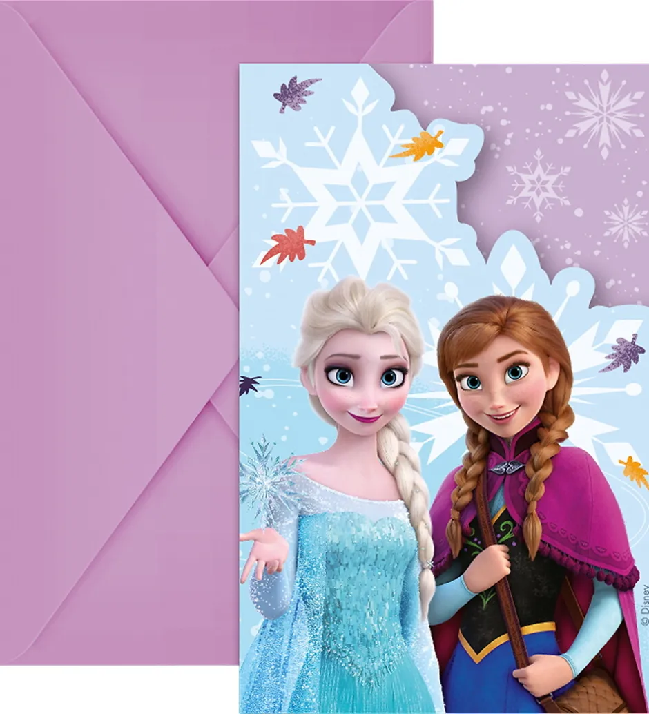 Festartikler*Decorata Party Invitationer - 6-pak - Frozen Idyllic Wonder