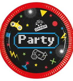 Decorata Party Paptallerkner - 8-pak - 23 cm - Gaming Party
