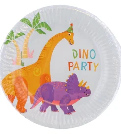 Festartikler*Decorata Party Paptallerkner - 8-pak - 19,5 cm - Dino Party