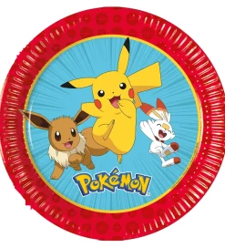 Festartikler*Decorata Party Paptallerkner - 8-pak - 19,5 cm - Pokémon