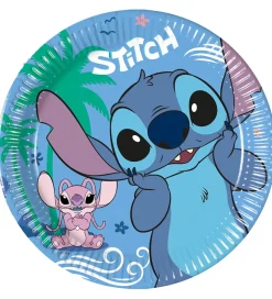 Festartikler*Decorata Party Paptallerkner - 8-pak - 19,5 cm - Stitch & Angel