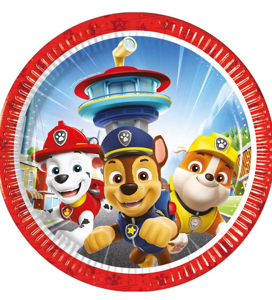 Tallerkener*Decorata Party Paptallerkner - 8-pak - 19,5 cm - Paw Patrol Resc