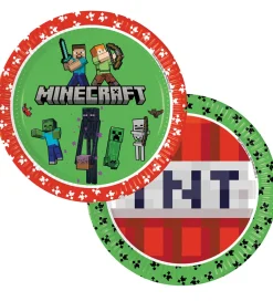 Tallerkener*Decorata Party Paptallerkner - 8-pak - 23 cm - Minecraft