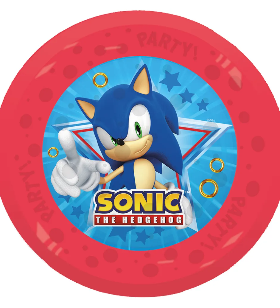 Tallerkener*Decorata Party Plastiktallerkner - 4-pak - 21 cm - Sonic Speed