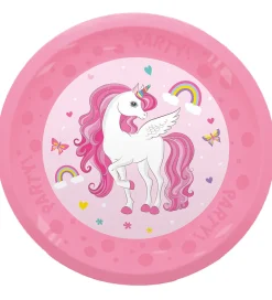 Tallerkener*Decorata Party Plastiktallerkner - 4-pak - 21 cm - Unicorn Rainb