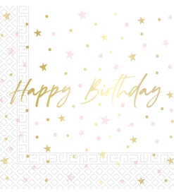Festartikler*Decorata Party Servietter - 20-pak - 33x33 cm - Birthday Candles