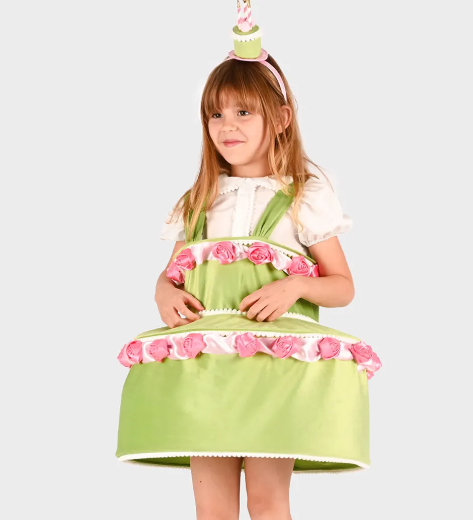 Halloween*Den Goda Fen Udklædning - Dress Cake w Diadem - Green