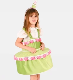Halloween*Den Goda Fen Udklædning - Dress Cake w Diadem - Green