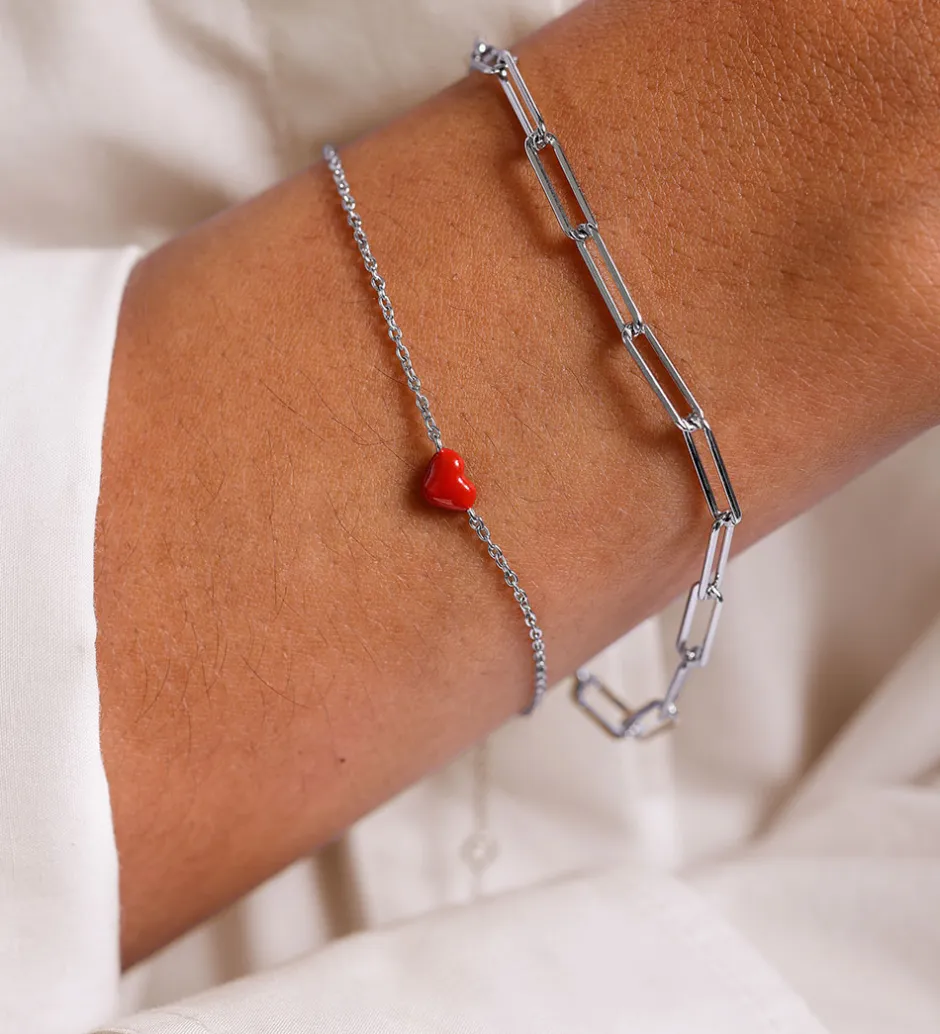 Smykker*Design Letters Armbånd - Chunky Square - Large - Sølv