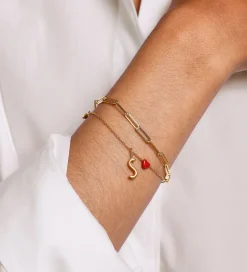 Design Letters Armbånd - Chunky Square - Large - 18K Guld