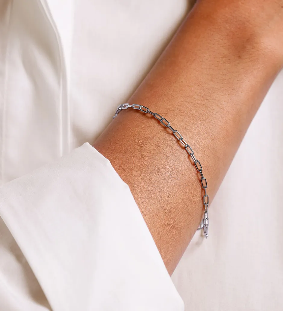 Smykker*Design Letters Armbånd - Chunky Square - Small - Sølv