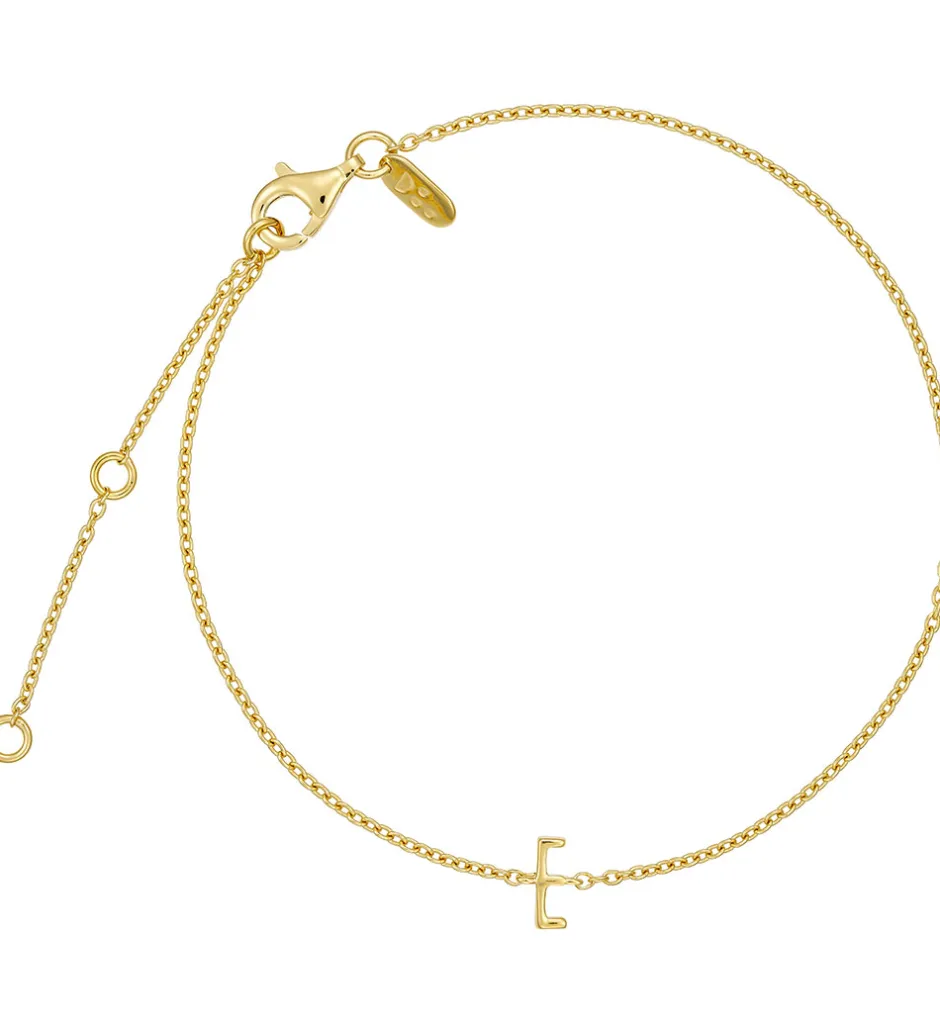 Smykker*Design Letters Armbånd - E - 18K Guldbelagt