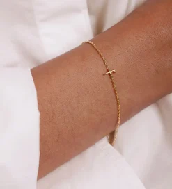 Smykker*Design Letters Armbånd - F - 18K Guldbelagt