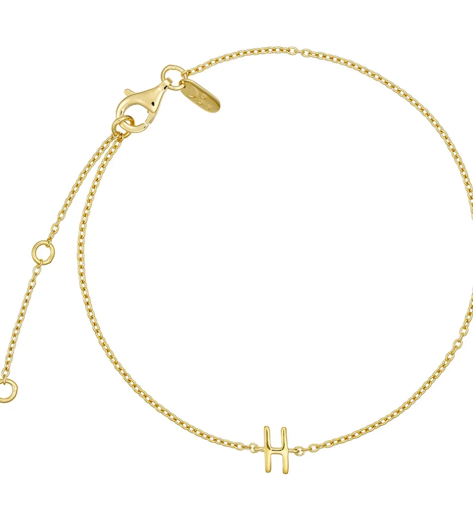 Smykker*Design Letters Armbånd - H - 18K Guldbelagt