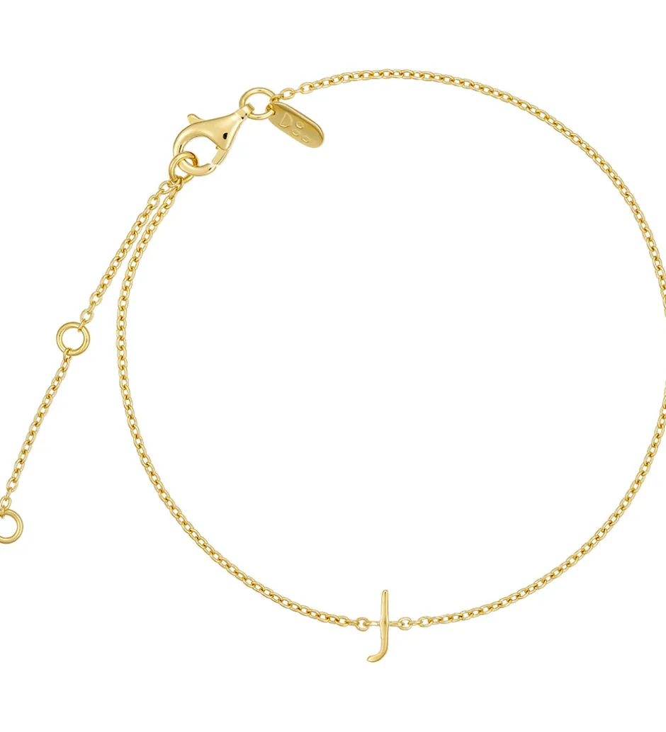 Smykker*Design Letters Armbånd - J - 18K Guldbelagt