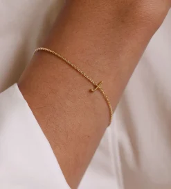 Smykker*Design Letters Armbånd - J - 18K Guldbelagt