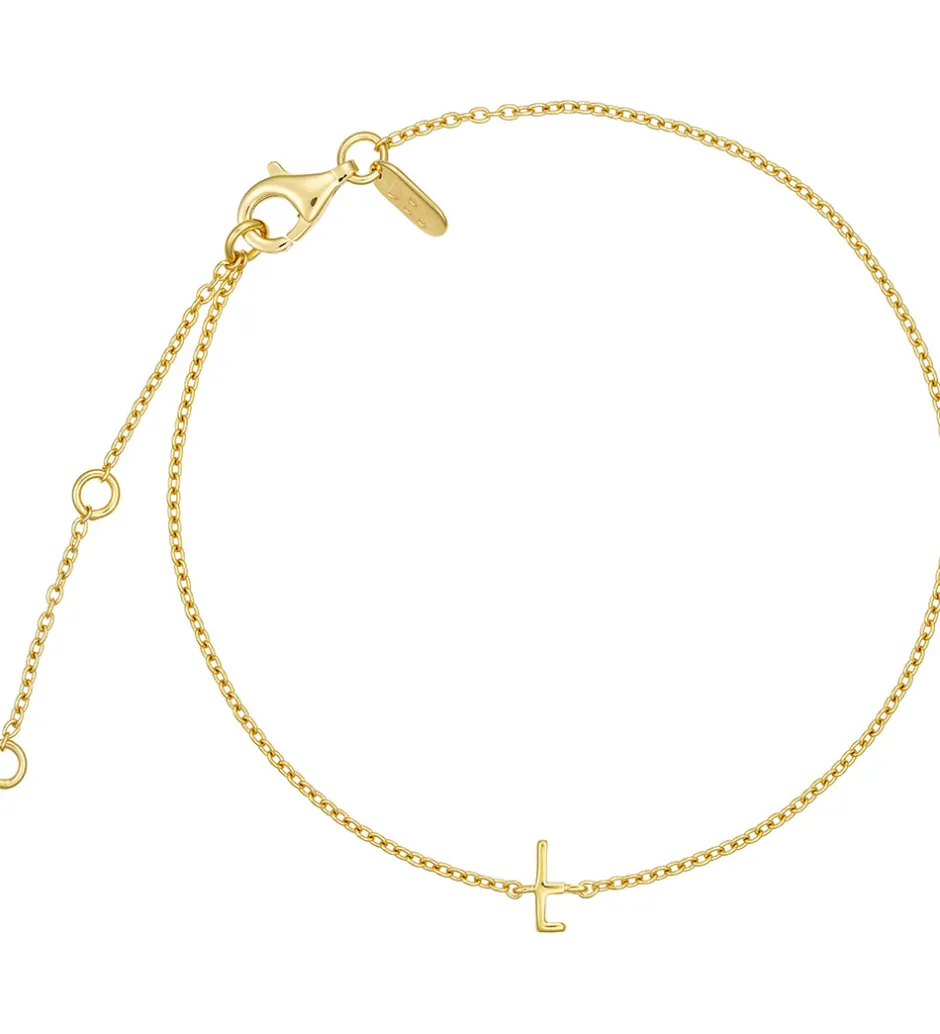 Smykker*Design Letters Armbånd - L - 18K Guldbelagt