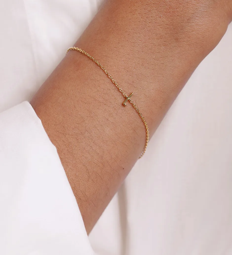 Smykker*Design Letters Armbånd - L - 18K Guldbelagt