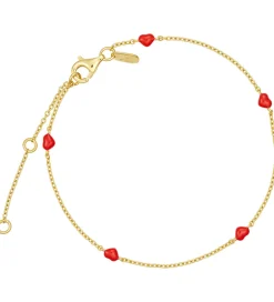 Smykker*Design Letters Armbånd - Little Big Love - Guld/Rød