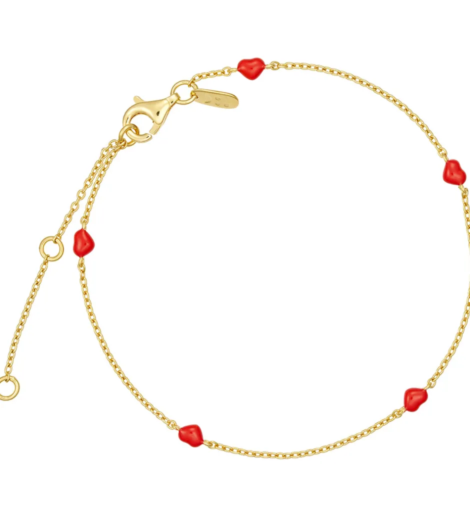 Smykker*Design Letters Armbånd - Little Big Love - Guld/Rød