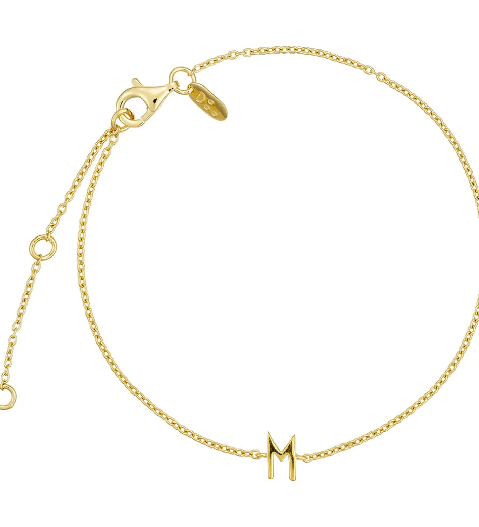 Smykker*Design Letters Armbånd - M - 18K Guldbelagt
