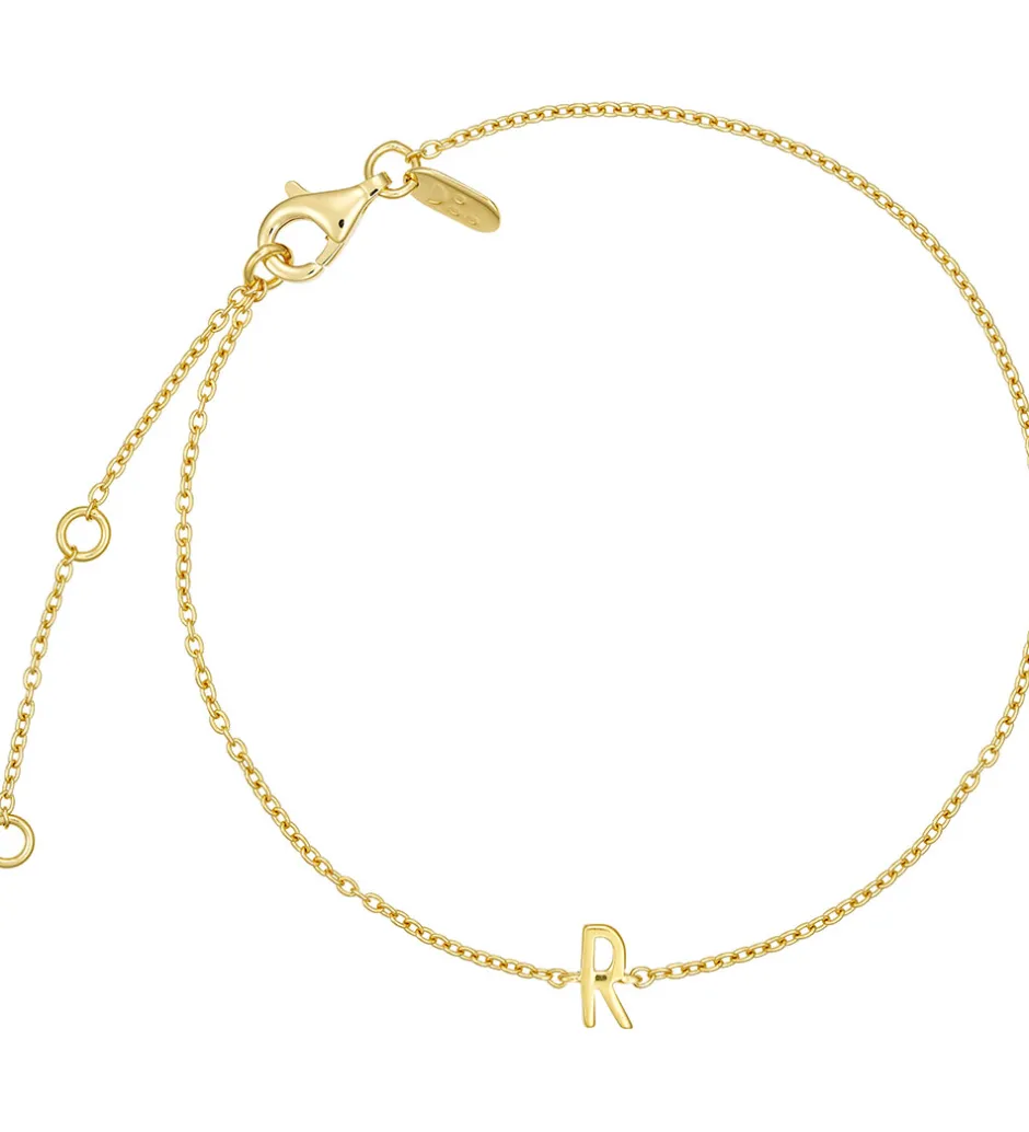 Design Letters Armbånd - R - 18K Guldbelagt
