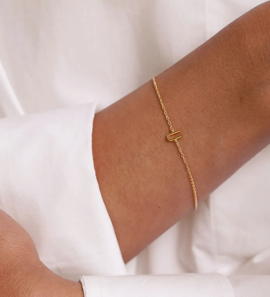 Design Letters Armbånd - U - 18K Guldbelagt