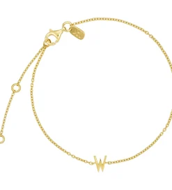 Smykker*Design Letters Armbånd - W - 18K Guldbelagt