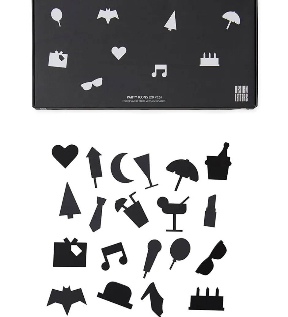 Bogstaver*Design Letters Ikoner - Fest - Sort