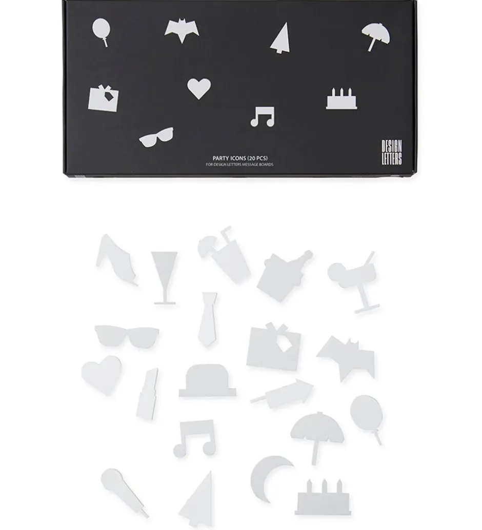 Bogstaver*Design Letters Ikoner - Fest - Hvid