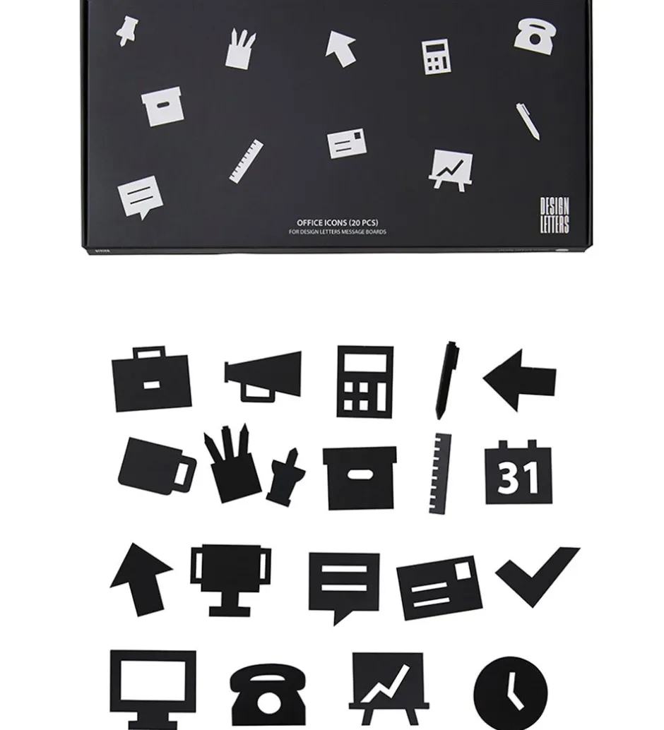 Bogstaver*Design Letters Ikoner - Kontor - Sort